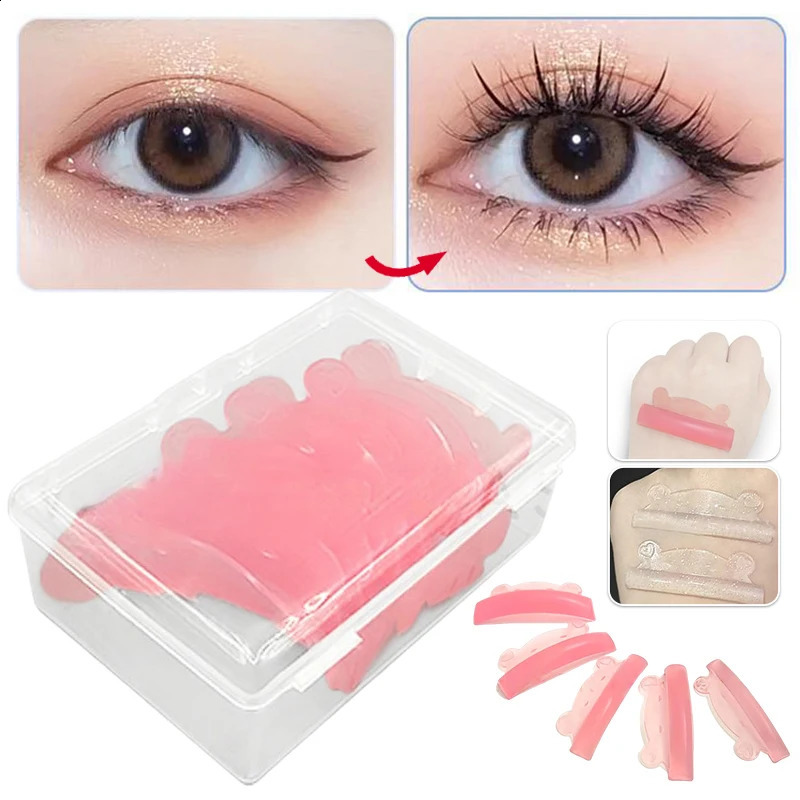 5 pairs of silicone eyelash burn pads adhesive curler shielding and lifting 3D application makeup tools accessories 240729