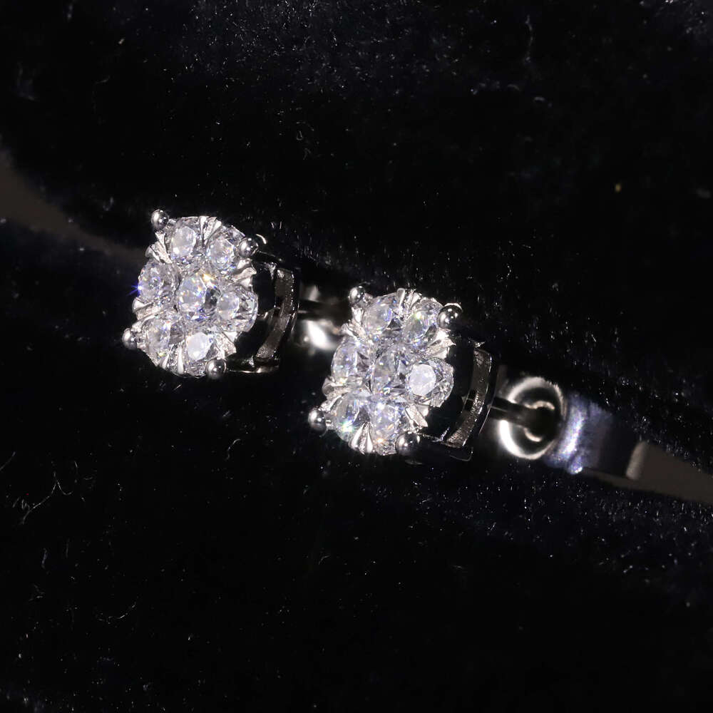 SU205 Abiding Jewelry Factory Wholesale 1CT Natural SI Stud 9K 10K 14K Solid Gold Real Diamond Cluster Earrings