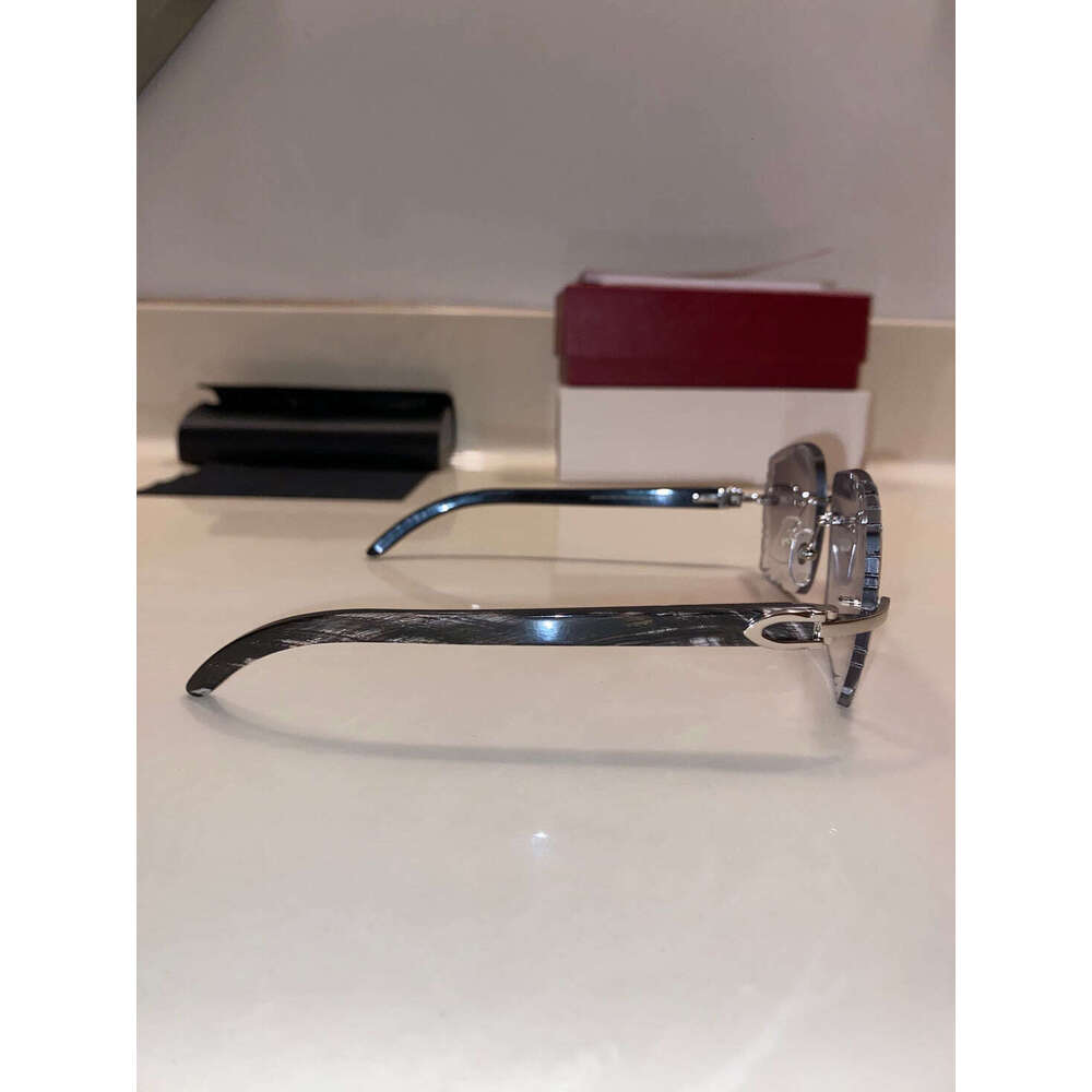 rimless sunglasses black buffs bussed down hip hop glasses for rappers personalised fashion moissanite