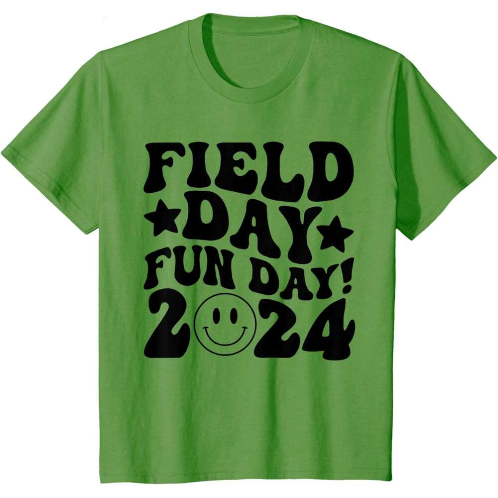 T shirt Mens Fun Funny For Teacher Kids Field Day 2024 T-Shirt shirts tshirt graphic tee Casual tops summer clothes Short sleeve Free shipping