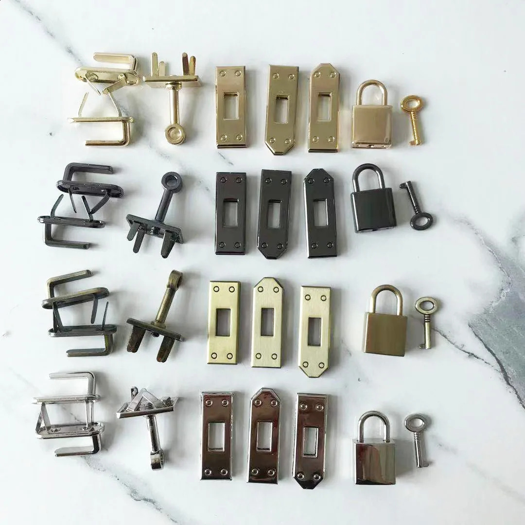 1 Set 7 pcs 45mm 4 Colors Metal Bag Lock Hardware Accessories Womens Handbag Swivel Clasp Lock Buckle DIY Part Leather Craft 240821