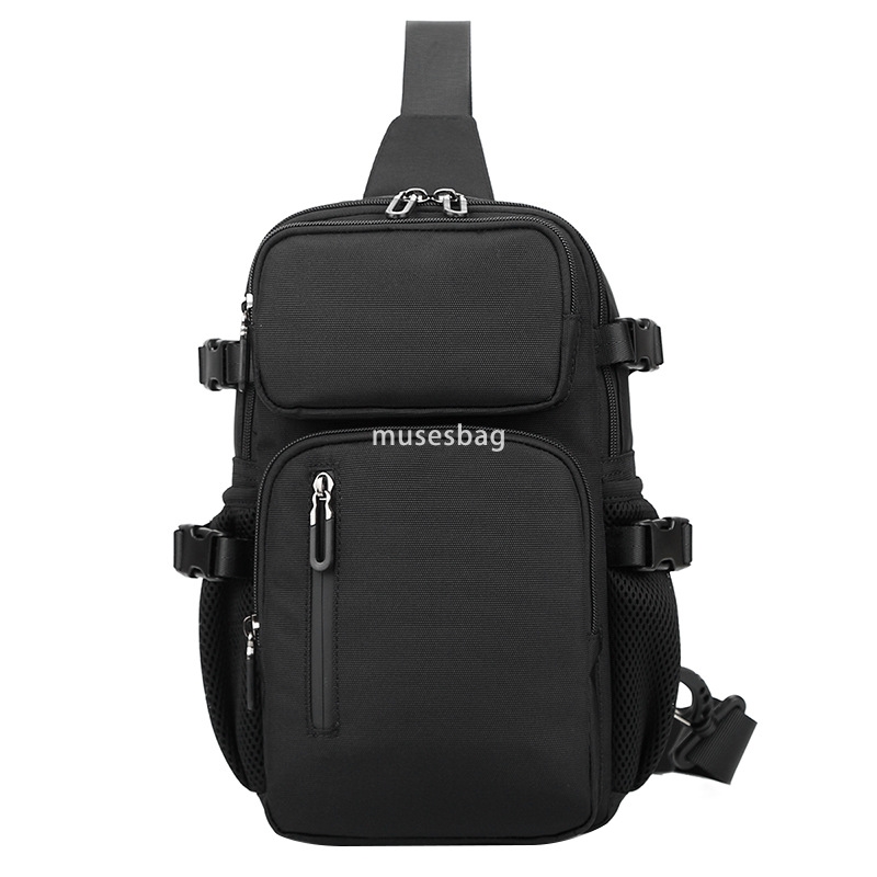 Korean fashion chest bag Men's close-fitting oblique shoulder bag outside riding backpack mobile phone bag men's Japanese shoulder bag