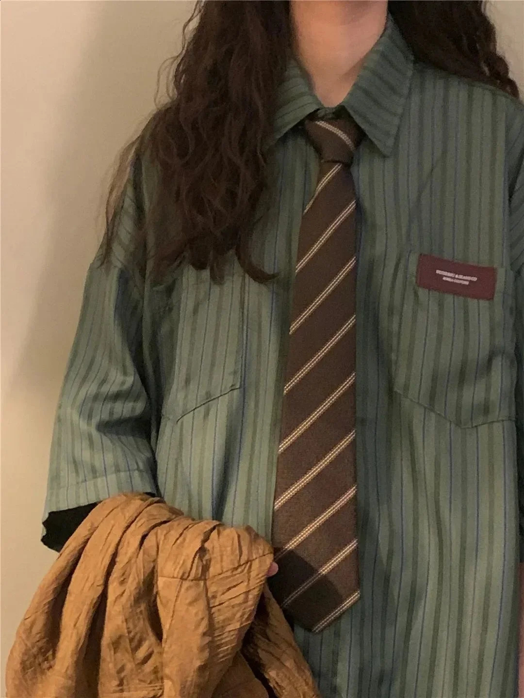 Retro Loose Women Blouses Versatile Short Sleeved Striped Shirt Vintage Clothes Top Shirts Blouses Blusas Mujer De Moda 240805