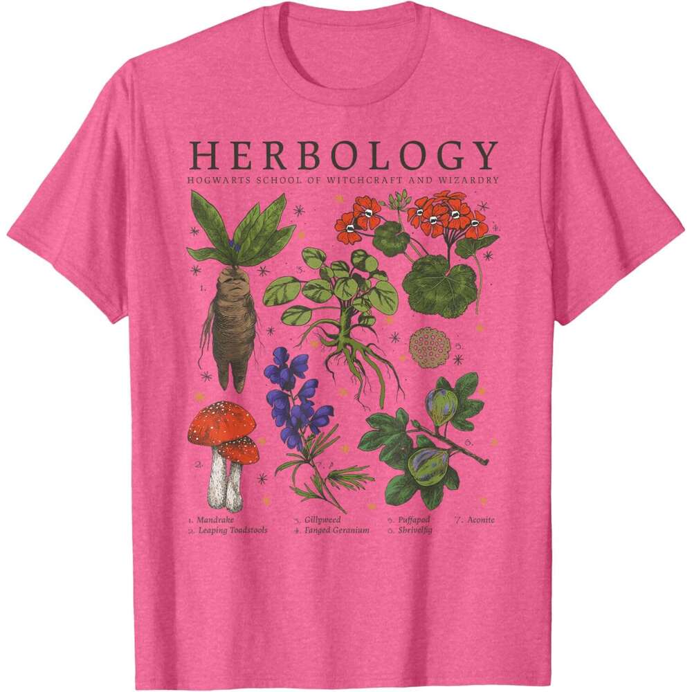 T shirt Mens Herbology Plants Short Sleeve T-Shirt shirts tshirt graphic tee Casual tops summer clothes Short sleeve Free shipping