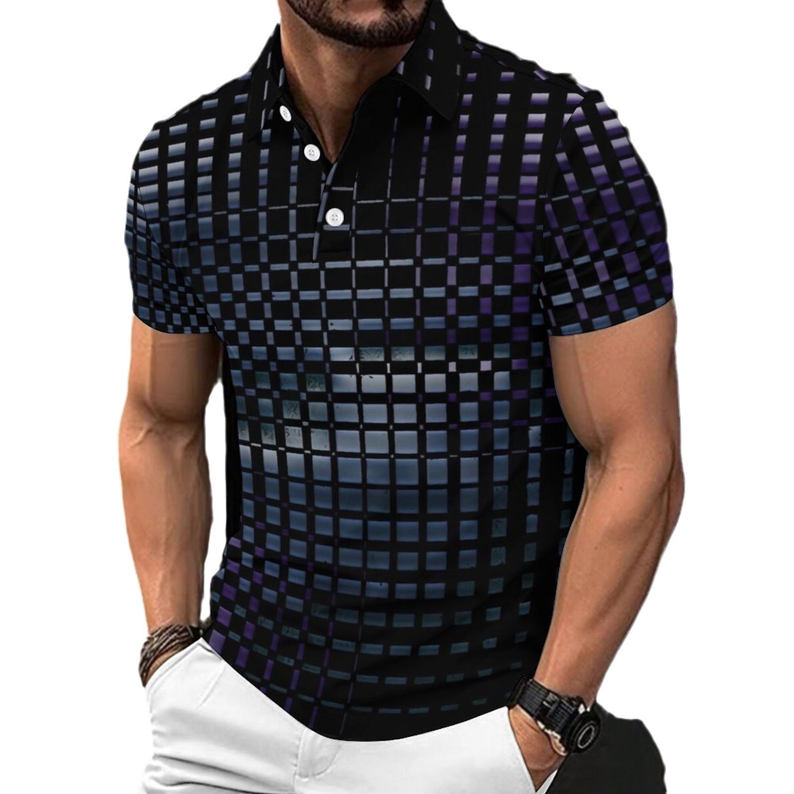 2024 Summer New 3D Printed Personalized Beer Festival Loose Men's Short sleeved Polo