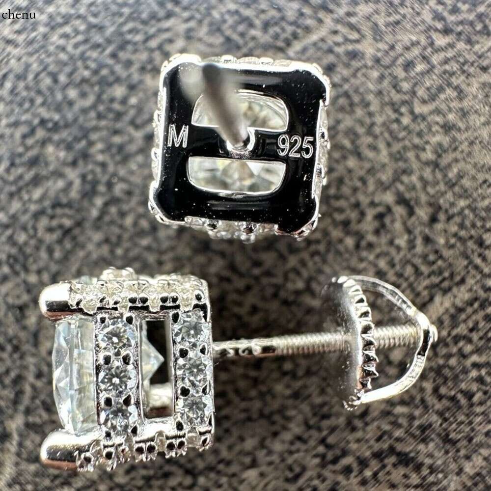 Wholesale Vvs Moissanite Round Cut Diamond Earring Factory Price Solid Gold Screw Back Hoop Stud Earrings Men Women