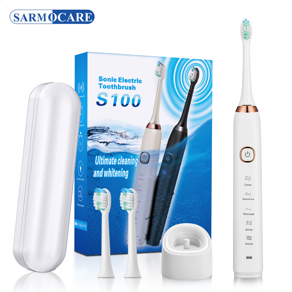 Sonic Electric Toothbrush 8 Brush Heads Smart Ultrasonic Dental Teeth Whitening Rechargeable Adult Tooth Brush 240418
