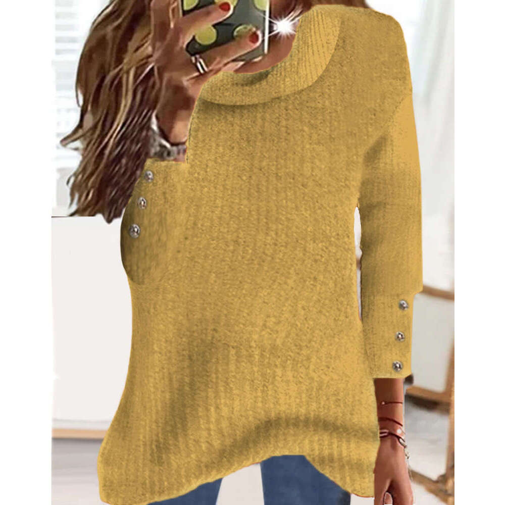 2024 Autumn/winter Womens Hoodie New High Collar Knitted Top Knit Sweater Cashmere Sweaters Sweaters Clothes Woman Pullover Coarse Polo Sweater Women 
