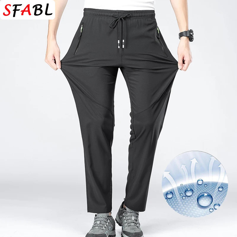 5XL High Stretch Outdoor Sport Hiking Pants Men Zipper Pockets Trousers Men Summer Thin Quick Dry Mens Pants Trekking Fishing 240805
