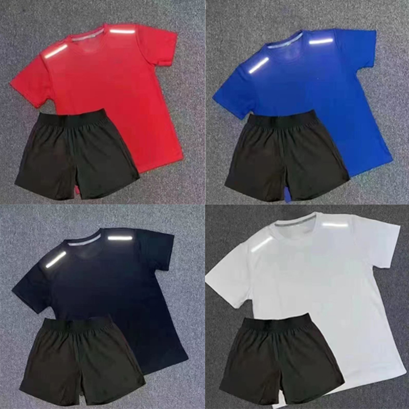 Designer tracksuit Mens Set t Shirt Sweatpants Quick Dry Shorts 2 in 1 Running Fitness Fluorescent Large Size S-8XL suit