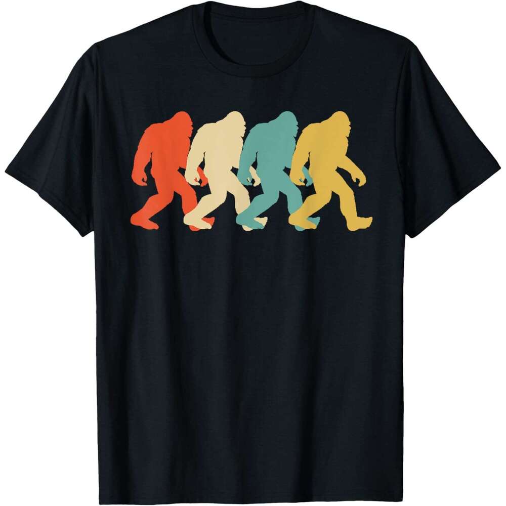 T shirt Mens Bigfoot Silhouette Retro Pop Art Sasquatch Graphic T-Shirt shirts tshirt graphic tee Casual tops summer clothes Short sleeve Free shippin