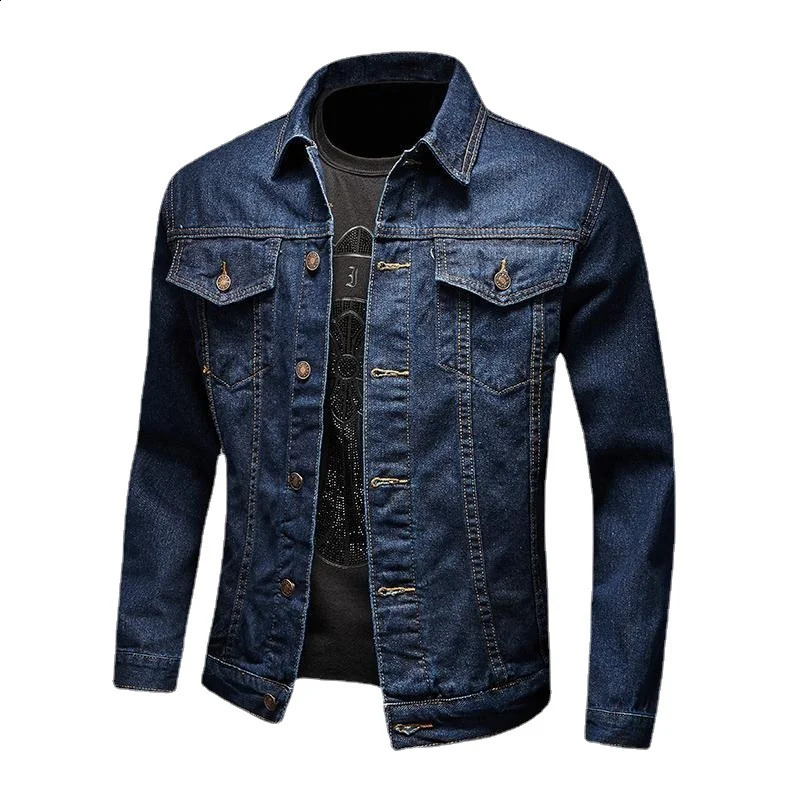 Denim jacket mens bomber casual slim fit jeans cargo shorts plus size winter vintage trend on board 240824