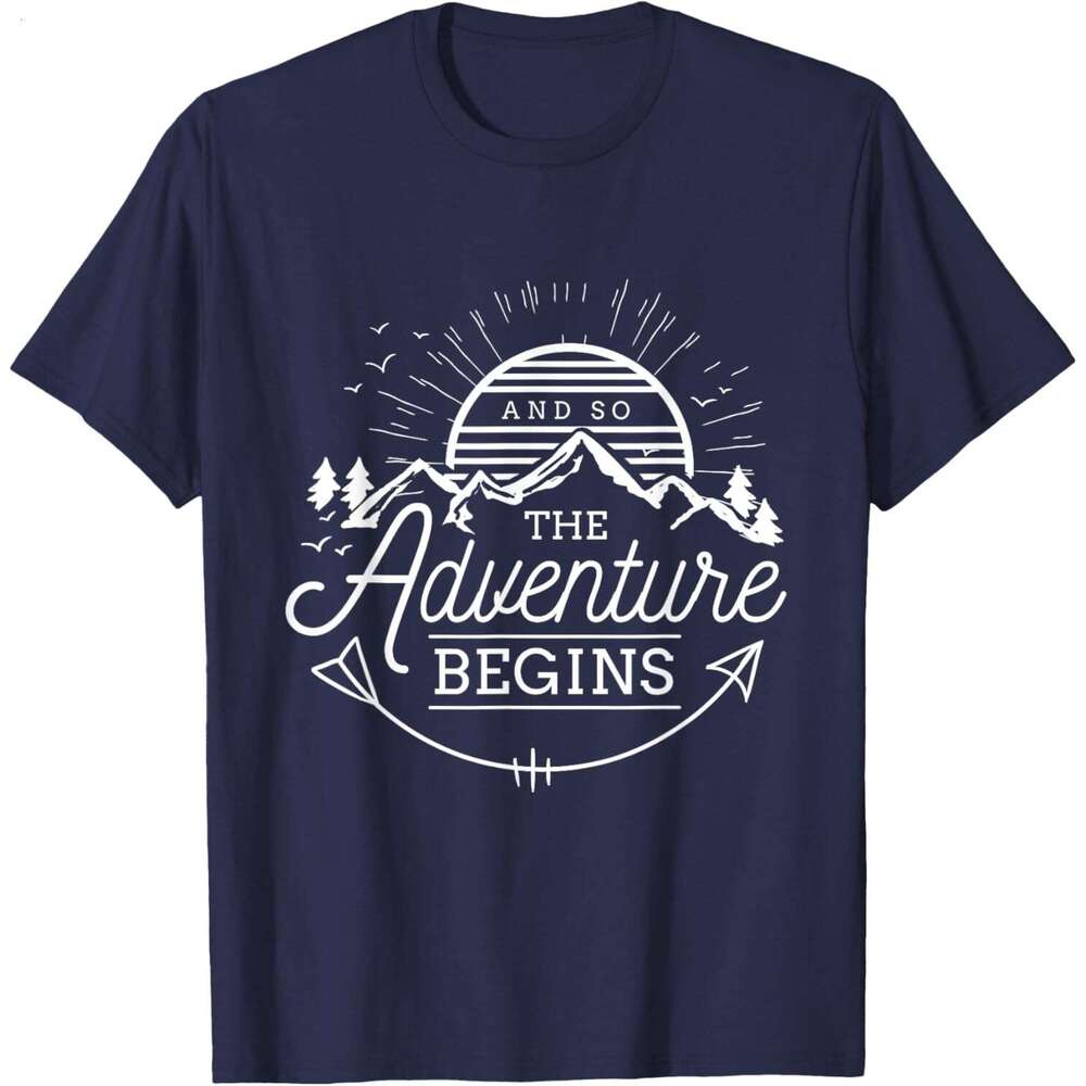 T shirt Mens And So The Begins Adventure Camping T-Shirt shirts tshirt graphic tee Casual tops summer clothes Short sleeve Free shipping