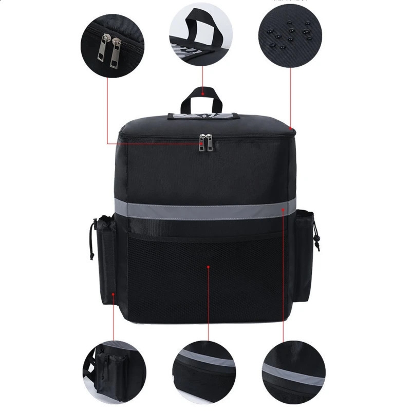151835L ultra large food bag cooler box fresh delivery backpack New insulated 240910