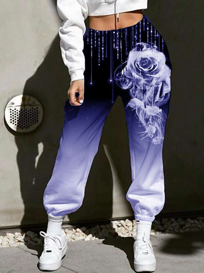 2022 Autumn New Gradient Printed Loose Sanitary Pants High Waist Casual Womens Pants Harlan Sweatpants Military Pants for Man Jeans for Pregnant Women