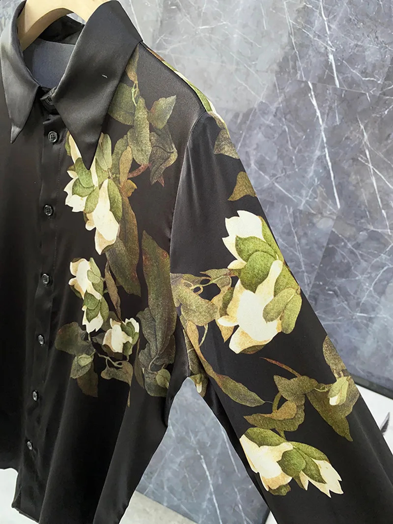 FANIECES Black Satin Women Shirt Long Sleeve Spring Autumn Slim Blouse Office Ladies Tops Blusas Para Mujer shirts and blouses 240805