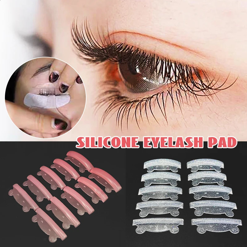 5 pairs of silicone eyelash burn pads adhesive curler shielding and lifting 3D application makeup tools accessories 240729