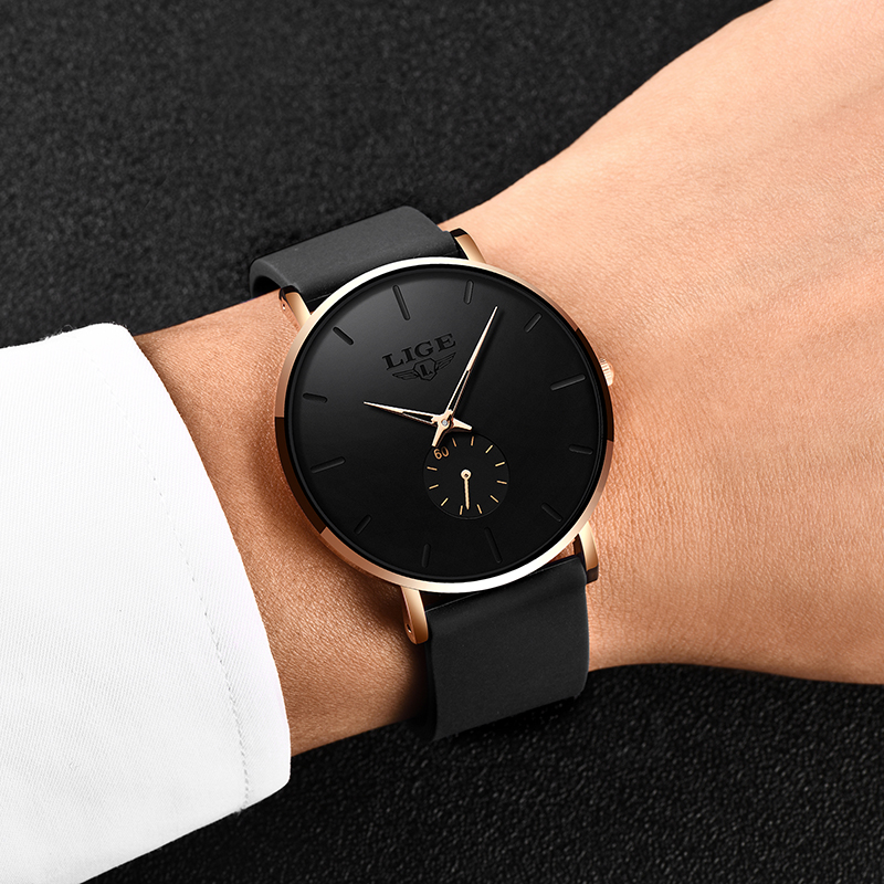 LIGE 2024 New Fashion Sports Mens Watches Top Brand Luxury Waterproof Simple Ultra-Thin Watch Men Quartz Clock