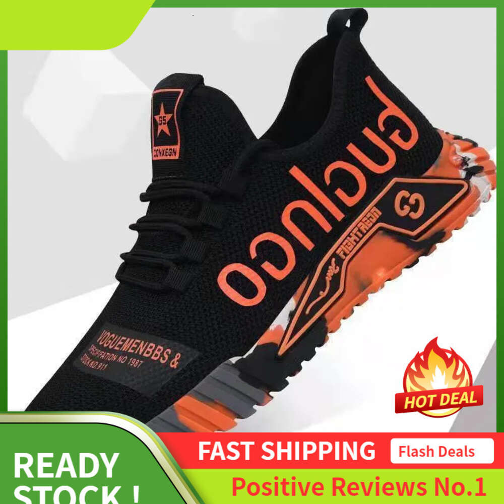 Ddmyoutdoor Trendy Men Sports Air Cushion Soft Soled Athleisure Casual Style Running Shoes Breathable Comfortable Runners Ikers Orange Free Shipping O