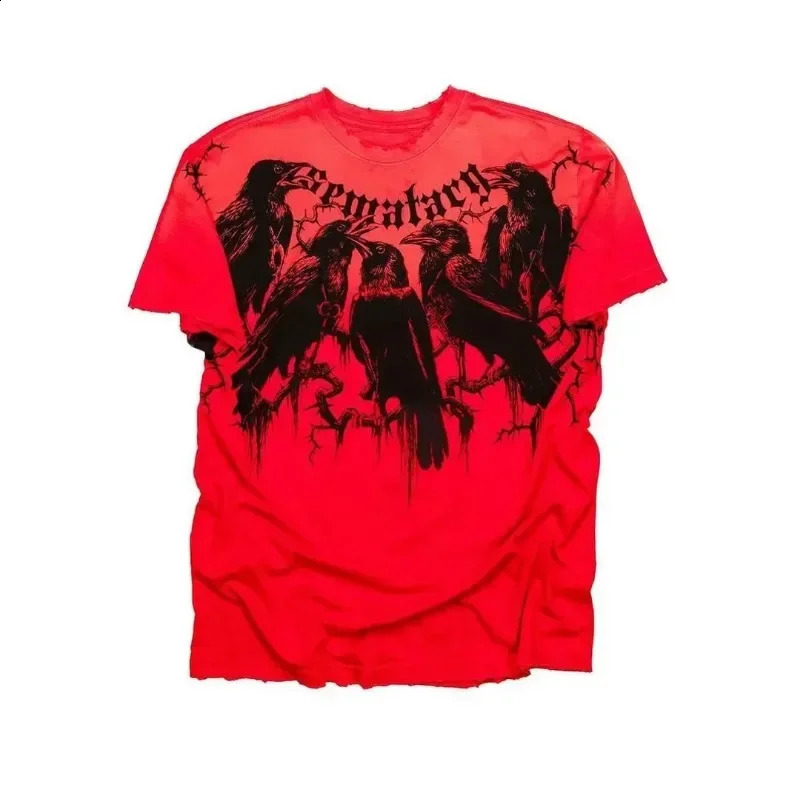 Y2K Retro T-shirt Harajuku Hip Hop Kawaii Oversized T shirt Mens Womens Short Sleeved Gothic Clothing Tops Streetwear 240812