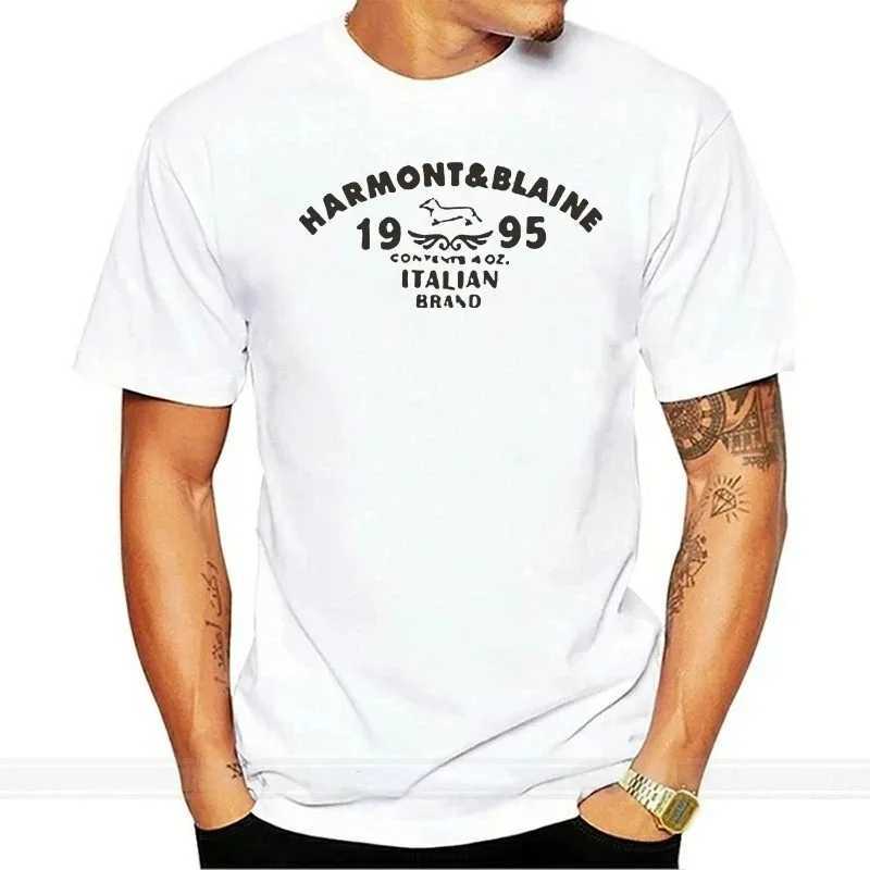 Men's T-Shirts Men Women Harmont Blaine Print Tee Summer Cotton Tshirt Oversized Short Sleeve T Shirt Brand T-shirt Top Clothes Male z240805