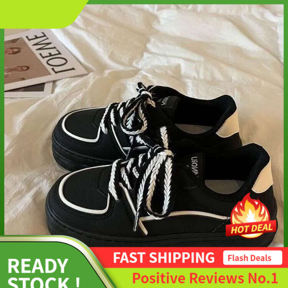 Ddmyoutdoor Spring S And Autumn Women Black Versatile Casual Shoes Chunky Platform Lace Up Sneakers Outdoor Pring Hoes Neakers