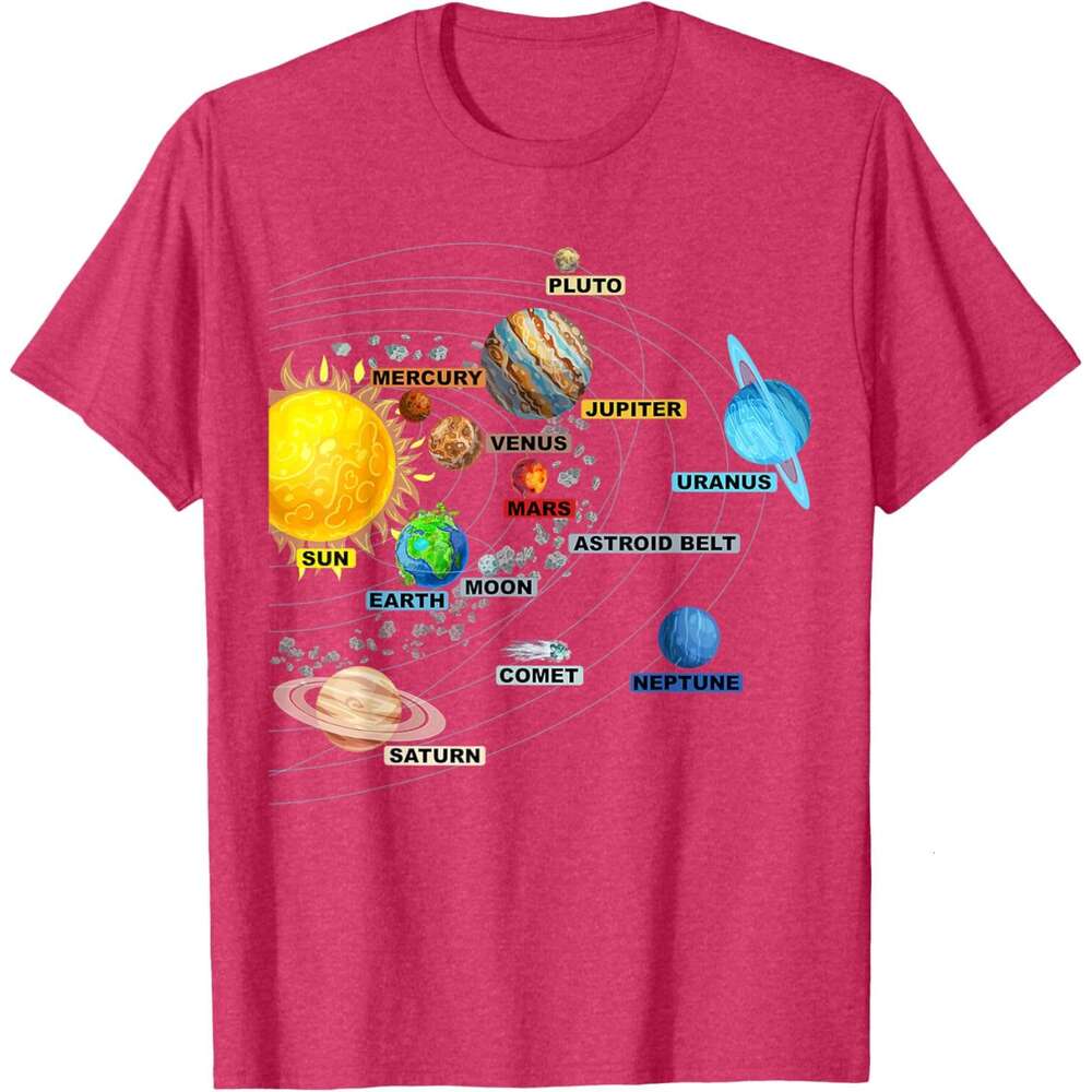 T shirt Mens Solar System Planets Astronomy Space Science - Girls Boys T-Shirt shirts tshirt graphic tee Casual tops summer clothes Short sleeve Free 