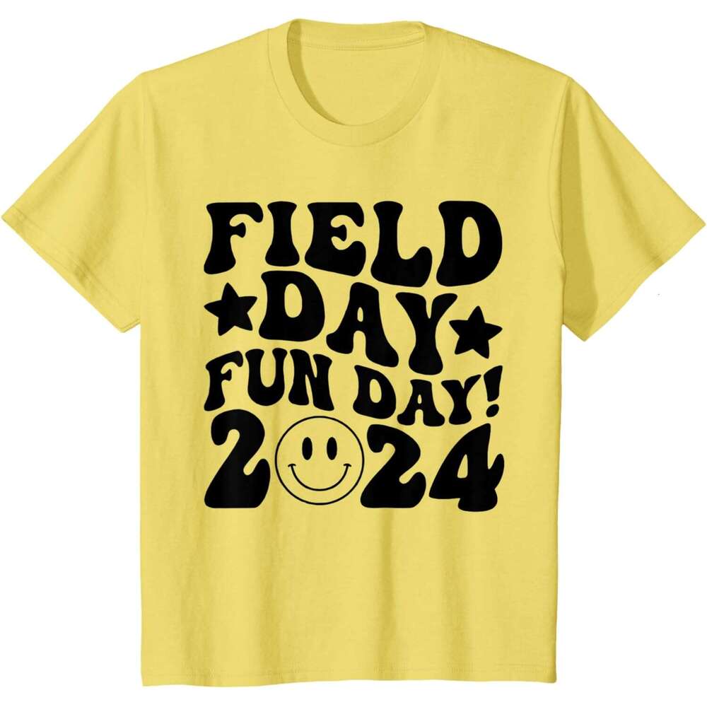 T shirt Mens Fun Funny For Teacher Kids Field Day 2024 T-Shirt shirts tshirt graphic tee Casual tops summer clothes Short sleeve Free shipping