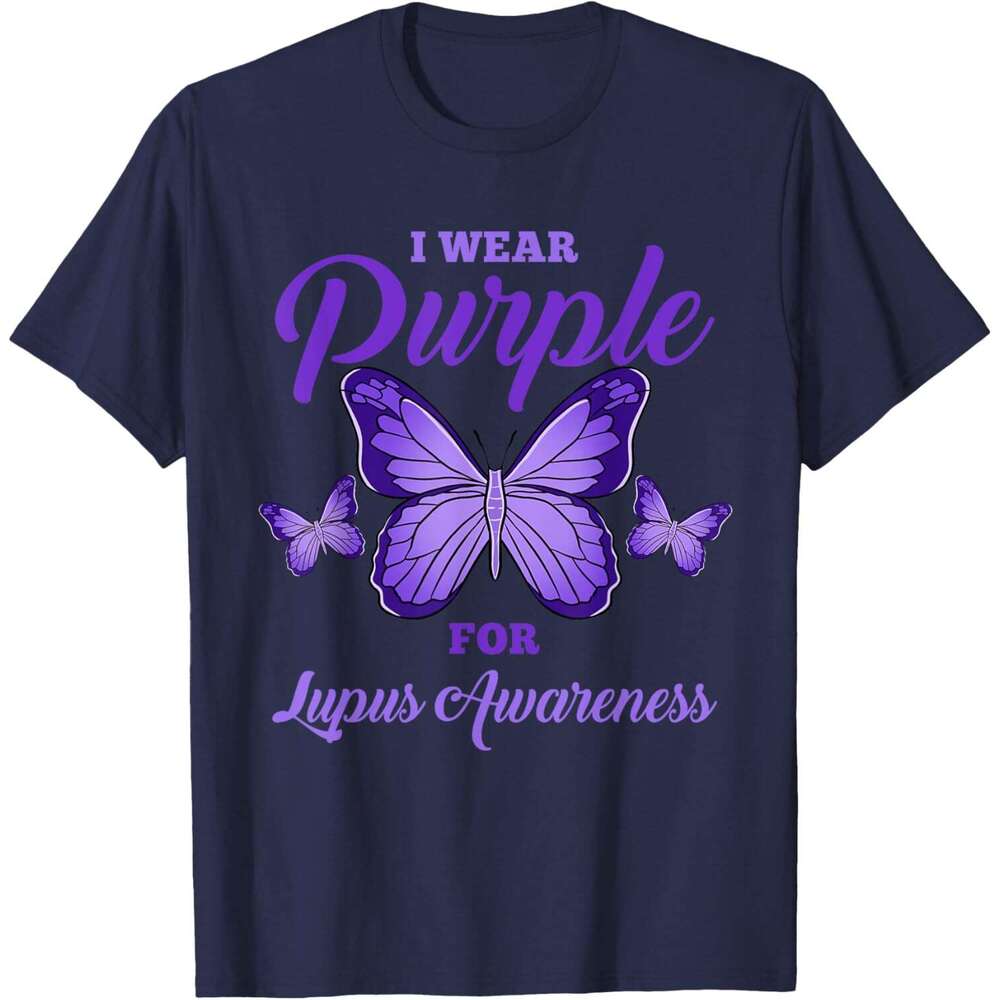 T shirt Mens I Wear Purple For Lupus Awareness T-Shirt shirts tshirt graphic tee Casual tops summer clothes Short sleeve Free shipping