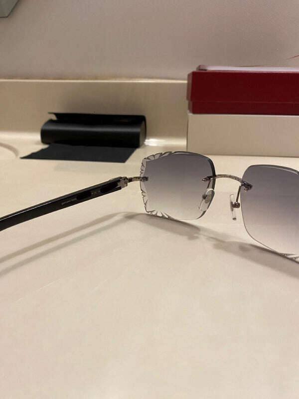 rimless sunglasses black buffs bussed down hip hop glasses for rappers personalised fashion moissanite
