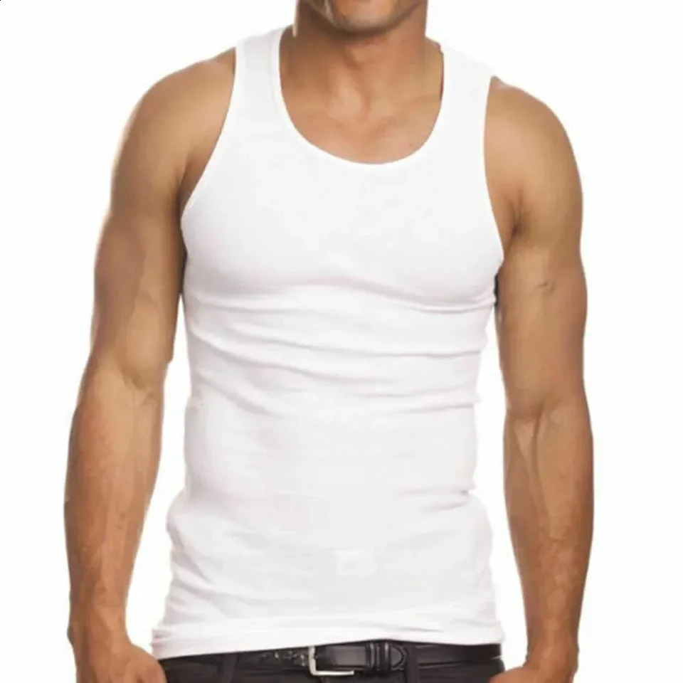 Mens vest sleeveless muscle sportswear gym workout Stringer fitness Tshirt Beater bodybuilding singles 240802