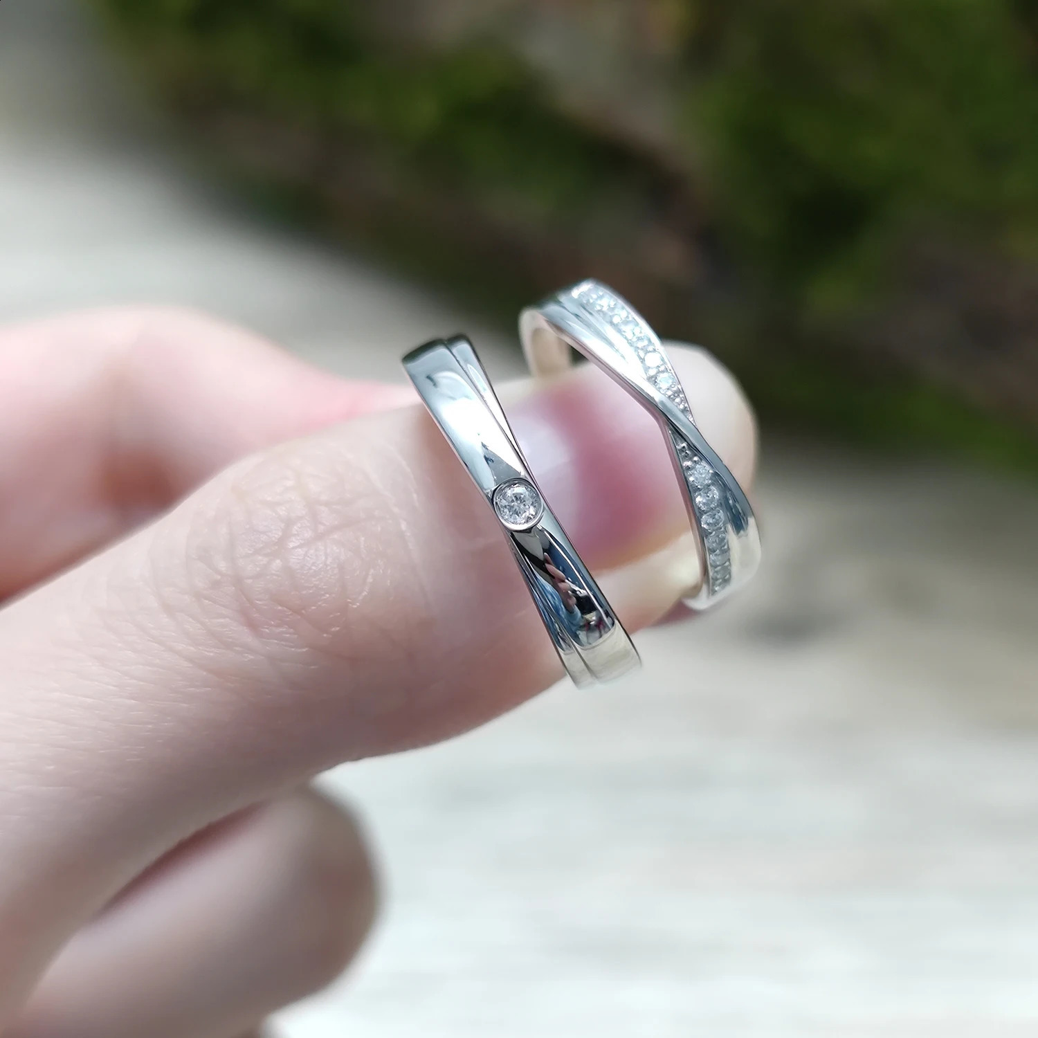 GEMS BALLET Matching Couple Ring Set Wedding Bands With Moissanite 925 Sterling Silver His And Her Promise Ring For Couple 240730