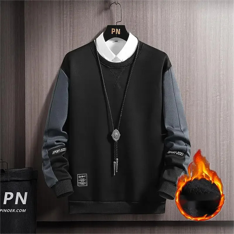 Spring and Autumn Casual Men Sweatshirt Hoodie Harajuku Streetwear Pullover Male Patchwork Loose Long Sleeve O-Neck Hoodies 240805