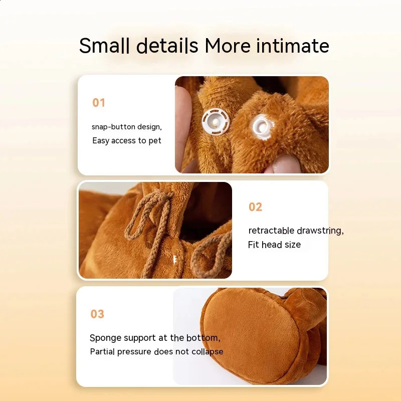 Portable Shoulder Bag Dog Bag Cartoon Kawaii Shoulder Bag Winter Outing Bag Warm Windproof Pet Products 240805