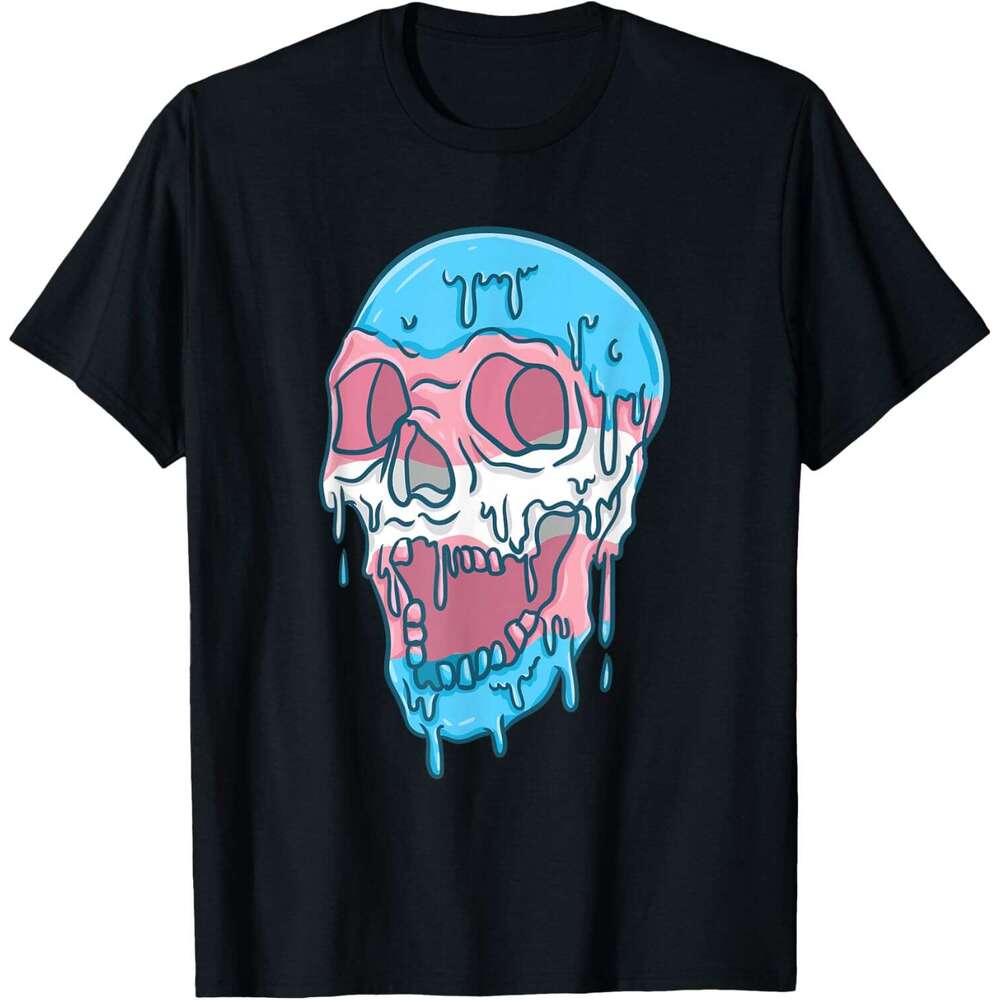 25ss T shirt Mens Dripping Trans Pride Skull Transgender T-Shirt shirts tshirt graphic tee Casual tops summer clothes Short sleeve Free shipping