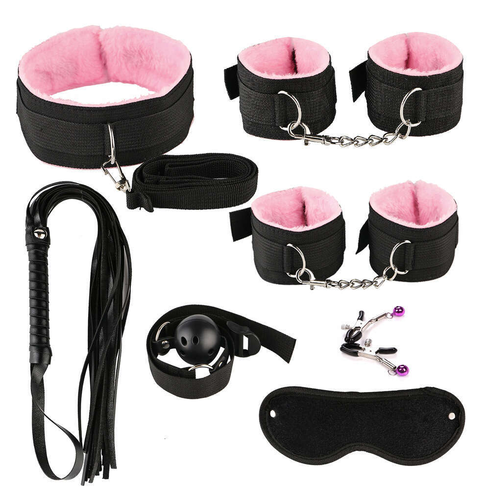 factory price SM bondage restraint nylon 7 Pcs Bed Bondage Kit BDSM Fetish toy