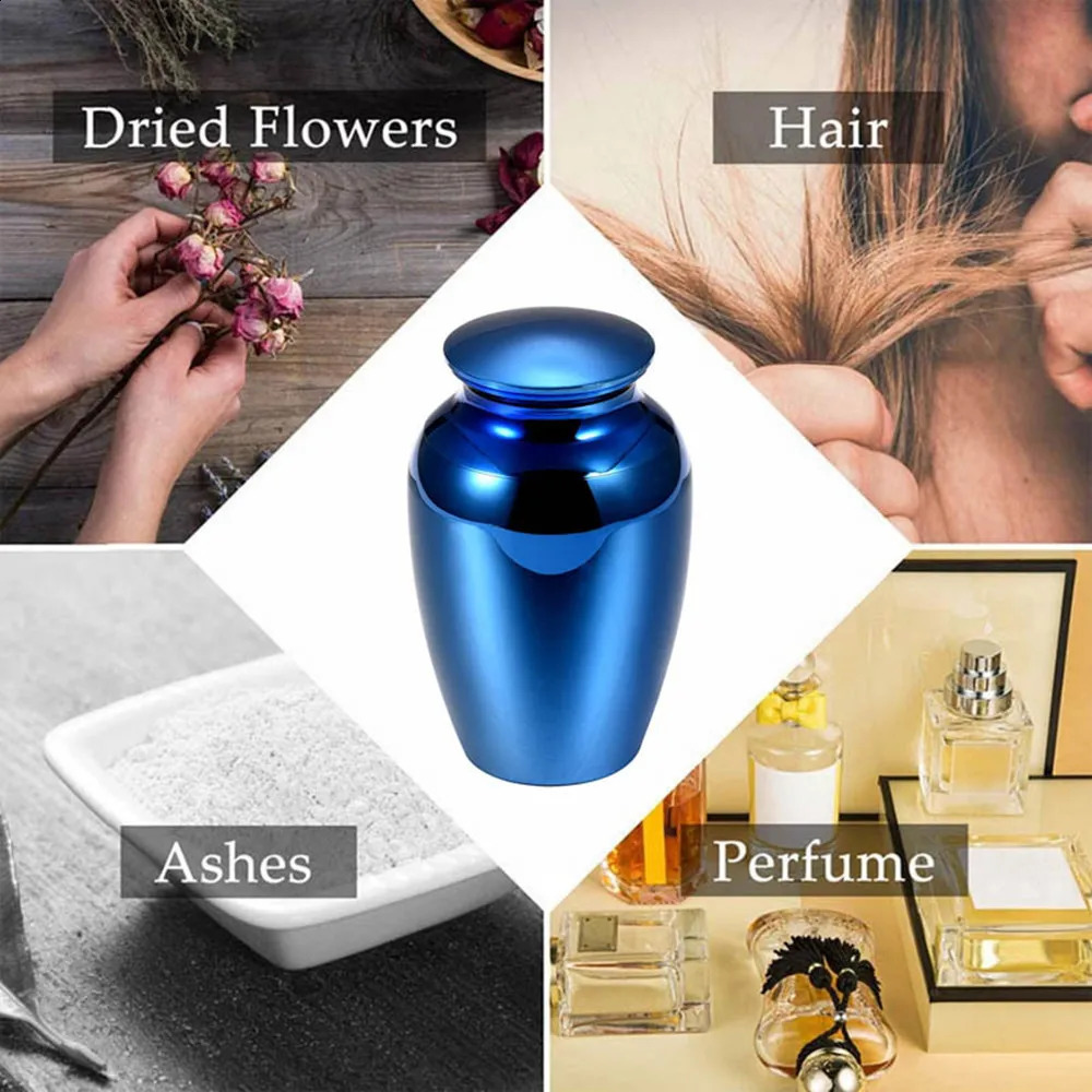 Aluminum Alloy Pet Caskets Urns Large Paw Print Memorial Urn Dog Cat Ashes Holder Cremation Urn for Human Pet Ashes BlueBlack 240805
