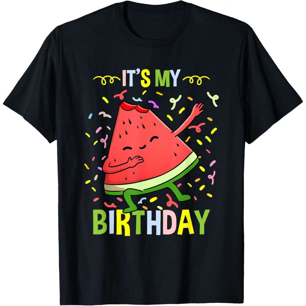 T shirt Mens Its My Birthday Watermelon T-Shirt shirts tshirt graphic tee Casual tops summer clothes Short sleeve Free shipping