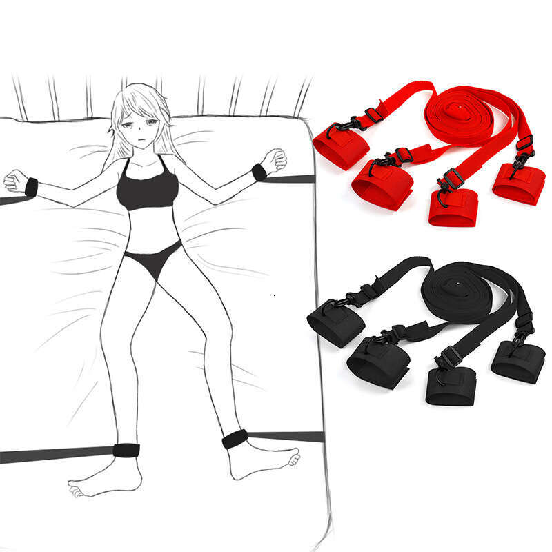 Couple's exciting and flirting toys sex aids kit slave leg strap split leg bondage binding strap on bed