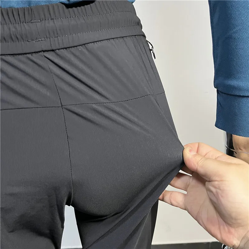 Plus Size 4 5XL Summer Ice Silk Golf Pants Men High Elastic Ultra-thin Casual Sport Trousers Quick-dry jogging Running Sweatpant 240805