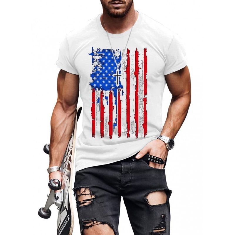 2024 new lapel polo 3D digital printing loose casual men's short sleeved shirt