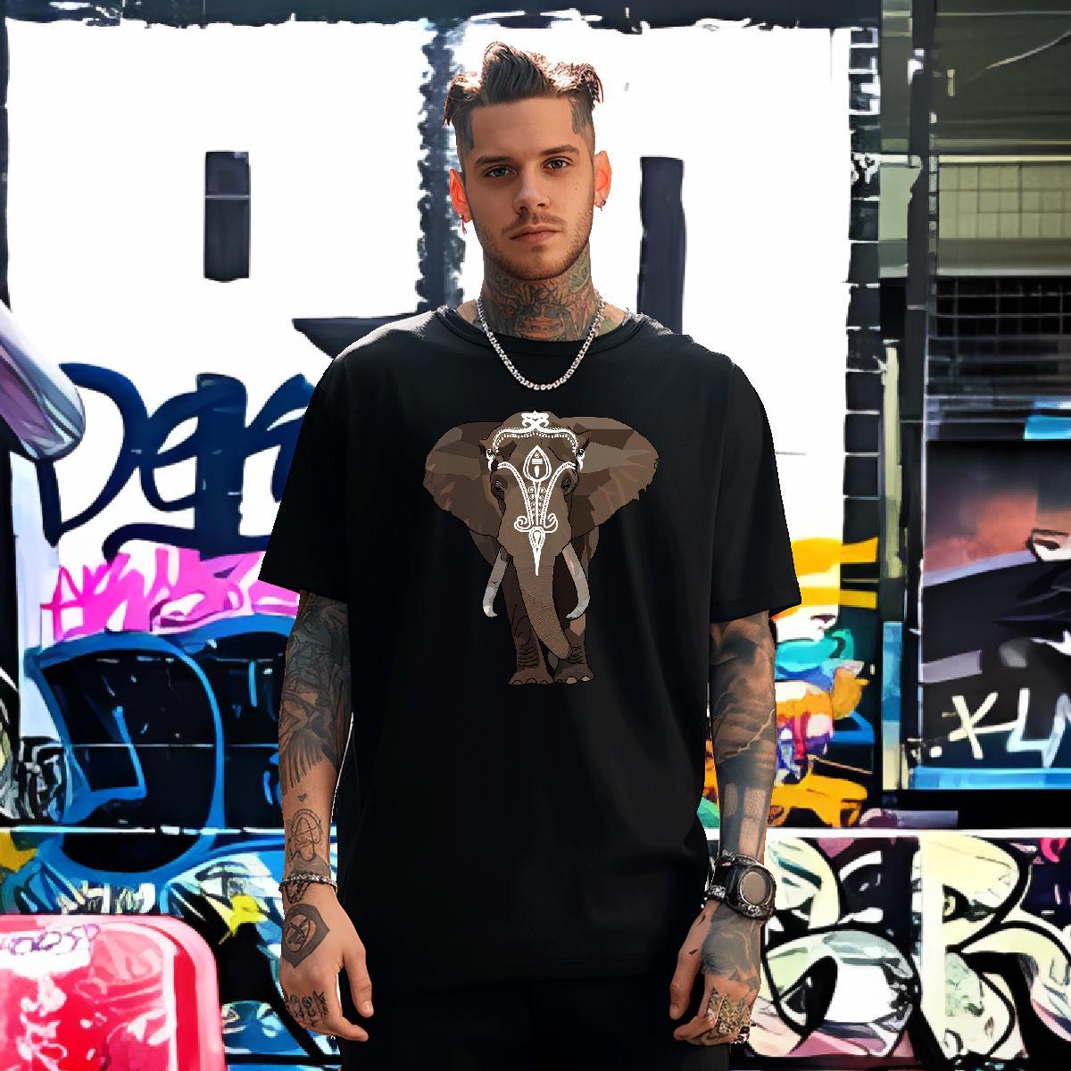 T Shirts Men 100% C… - image