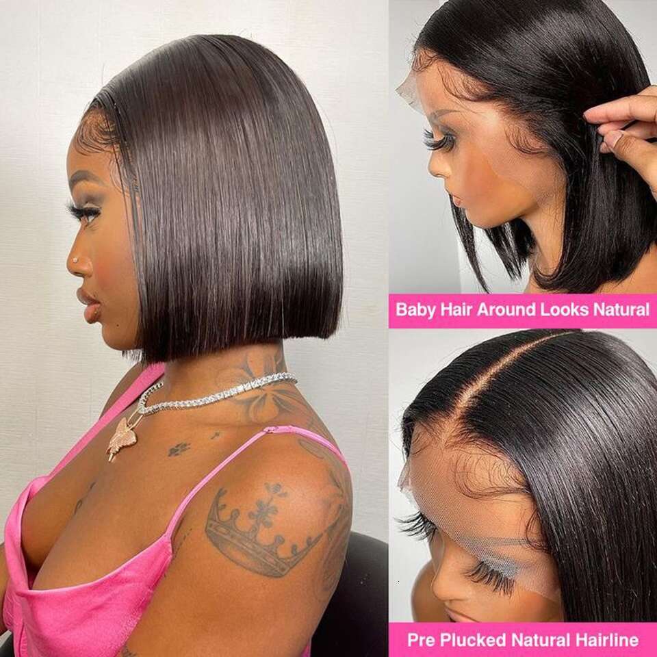 Short Bob Lace Front Human Hair Wig Straight 13X4 Frontal 4X4 Closure Cheap Wigs For Women Choice Cheap On Sale