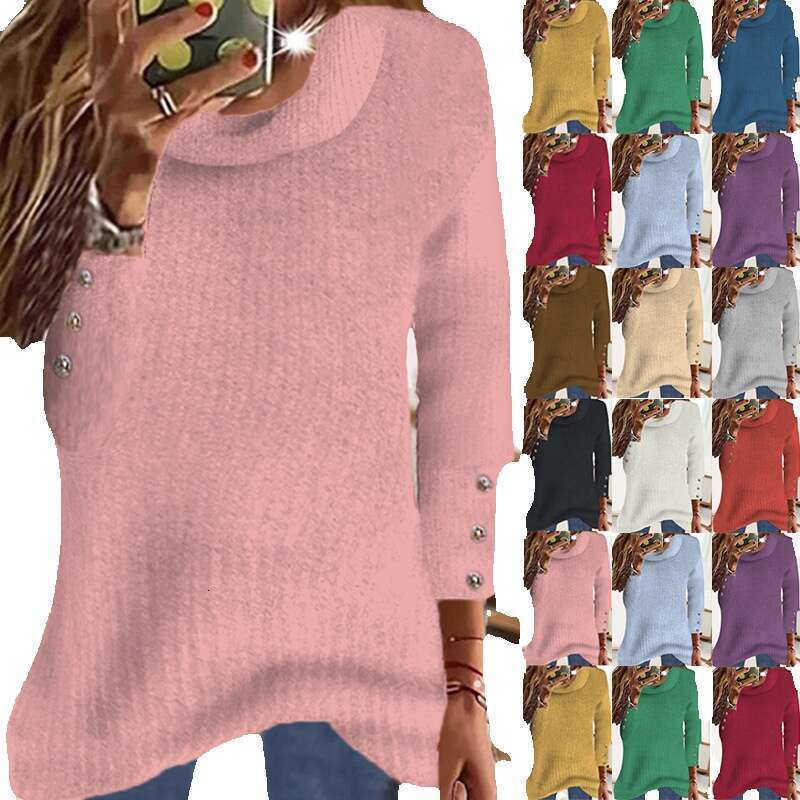 2024 Autumn/winter Womens Hoodie New High Collar Knitted Top Knit Sweater Cashmere Sweaters Sweaters Clothes Woman Pullover Coarse Polo Sweater Women 