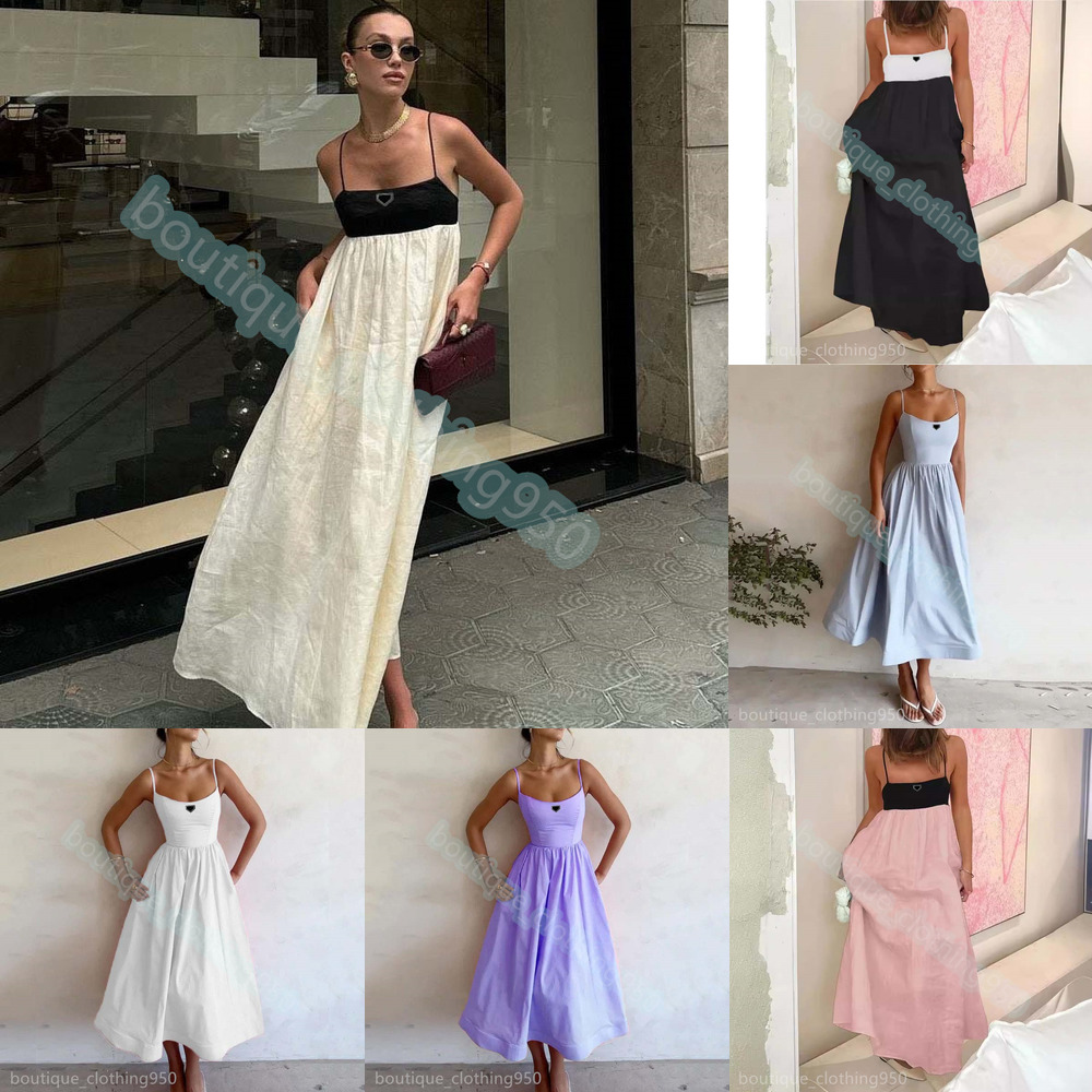 PA23ss New designer Casual Dresses for women Fashion Big V-neck design halter dress Sexy women evening dress