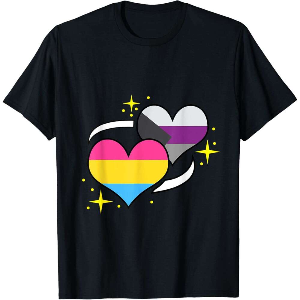 T shirt Mens Pan Flag Heart Panromantic Demisexual T-Shirt shirts tshirt graphic tee Casual tops summer clothes Short sleeve Free shipping