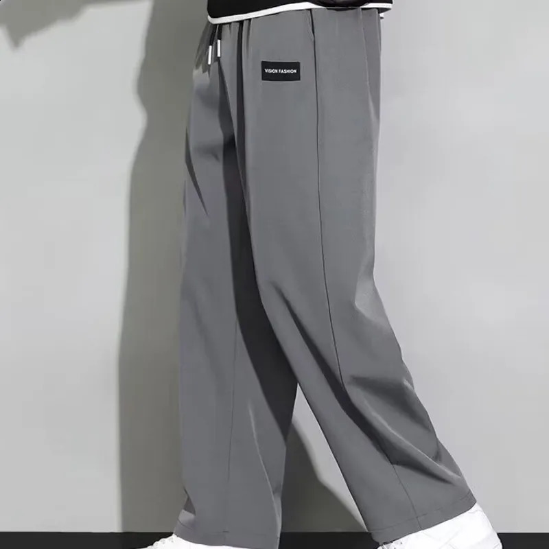 Straight Wide Leg Jogger Pants For Mens Summer Thin And Quick Drying Loose And Hanging Sports And Casual Mens Fashion 240822