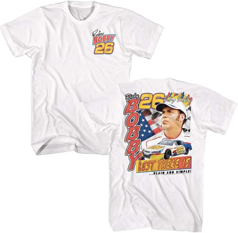 T shirt Mens Talladega Nights Ricky Bobby Best There Is White Short Sleeve shirts tshirt graphic tee Casual tops summer clothes Short sleeve