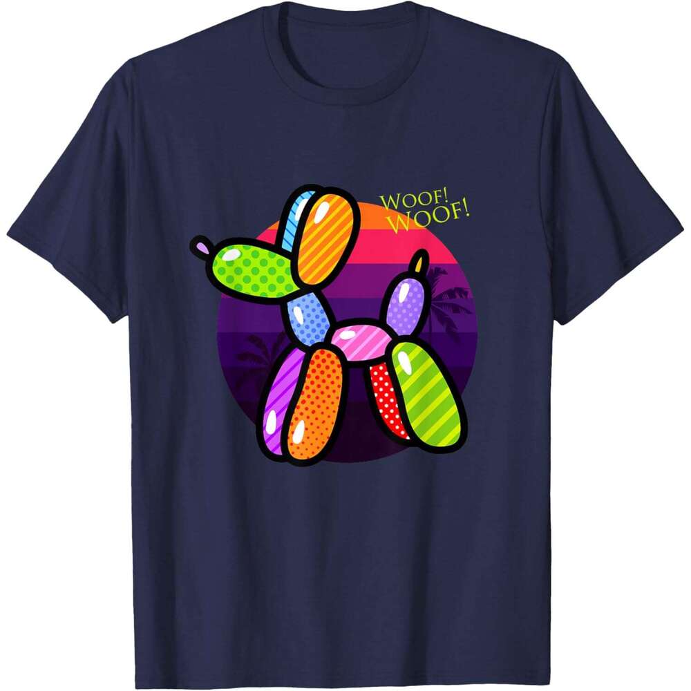 T shirt Mens Poodle Dog Balloon Animal Illustration Graphic Designs T-Shirt shirts tshirt graphic tee Casual tops summer clothes Short sleeve Free shi