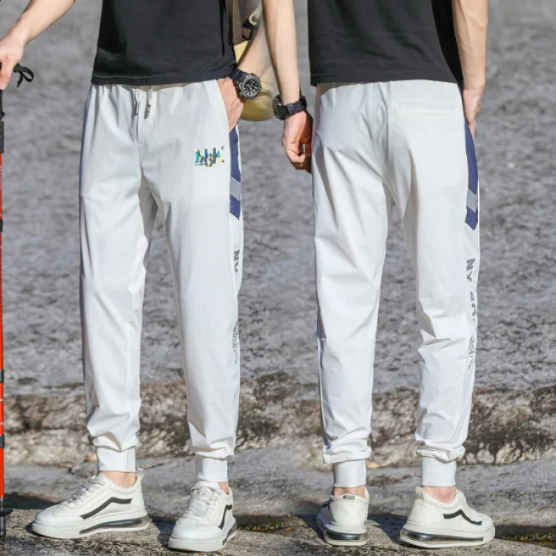 Fashion Printed Sports Pants Mens Summer Thin Waterproof Anti-Moisture Quick-Drying Breathable Elastic Casual Climbing Pants 240805